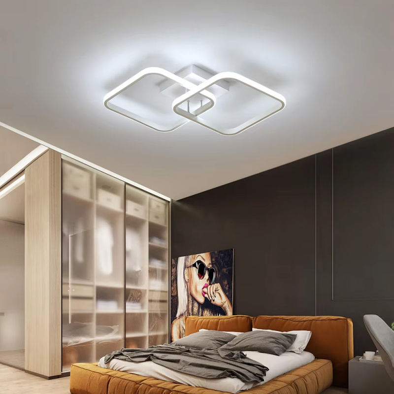 Riserva Moderne Quadratische LED-Deckenleuchte in Weiß mit 42 W und 6500 K Kaltweiß für Wohnzimmer, Küche, Esszimmer und Büro - Bild 3