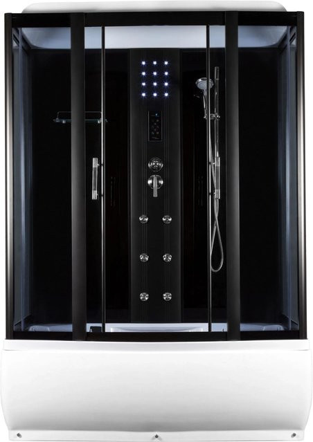 Kerra Hydromassagekabine Mocca mit Duschwanne, Handbrause und LED-Beleuchtung, B/T: 151 x 91 cm - Bild 1