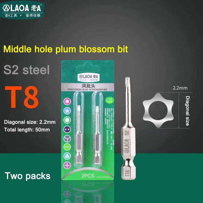Laoa 2er-Set magnetische Pflaumenblüten-Bohrer für pneumatische und elektrische Bohrer in Silber - Bild 2