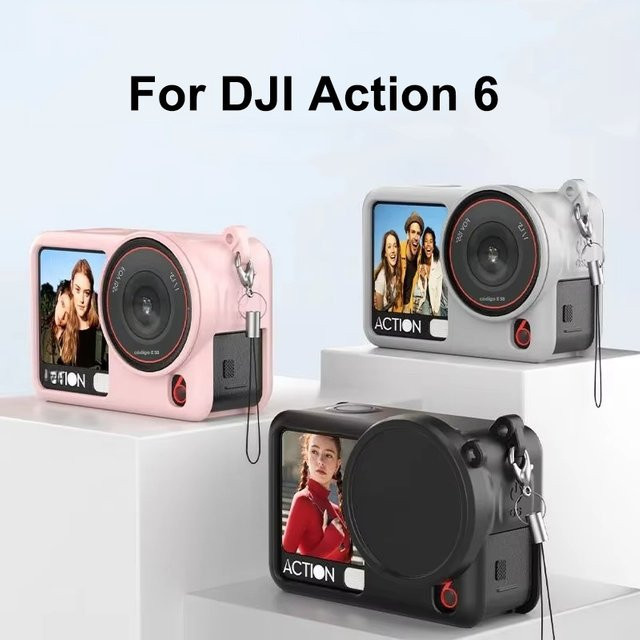 DJI Action 6 Silikonhülle mit Objektivschutzkappe in Schwarz - Bild 1