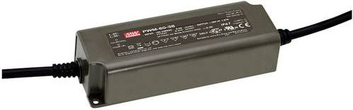 Mean Well PWM-60-24DA LED-Treiber Konstantspannung 60W 2.5A 24 V/DC DALI dimmbar grau - Bild 1