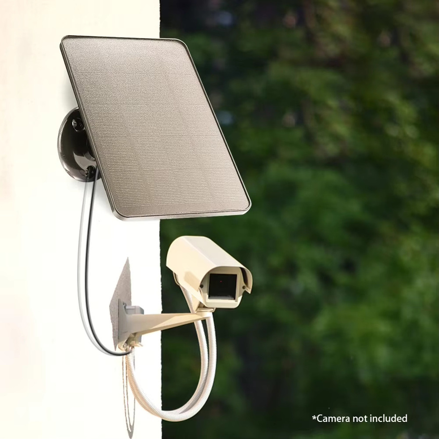 ALLOYSEED Solarpanel für den Außenbereich mit Typ-C und DC5521-Anschluss, 10 W, Schwarz, wasserdichtes Ladegerät für Überwachungskameras und Hoflichtsysteme - Bild 1