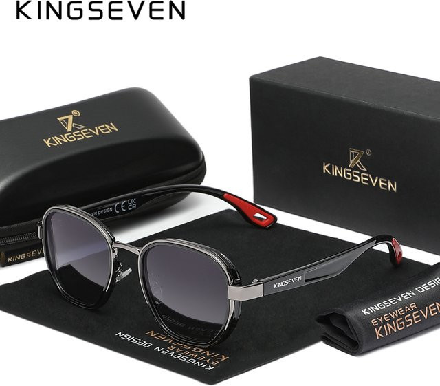 KINGSEVEN Sonnenbrille, Rund, Vollrand, Unisex, polarisiert - Bild 1