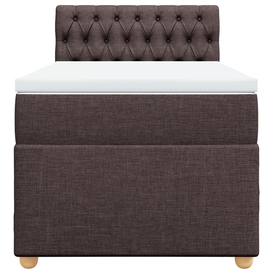 vidaXL Boxspringbett mit Matratze in Braun aus Stoff, Hybrid-Design mit Taschenfederkern, B/T/H: 80 x 200 cm - Bild 3