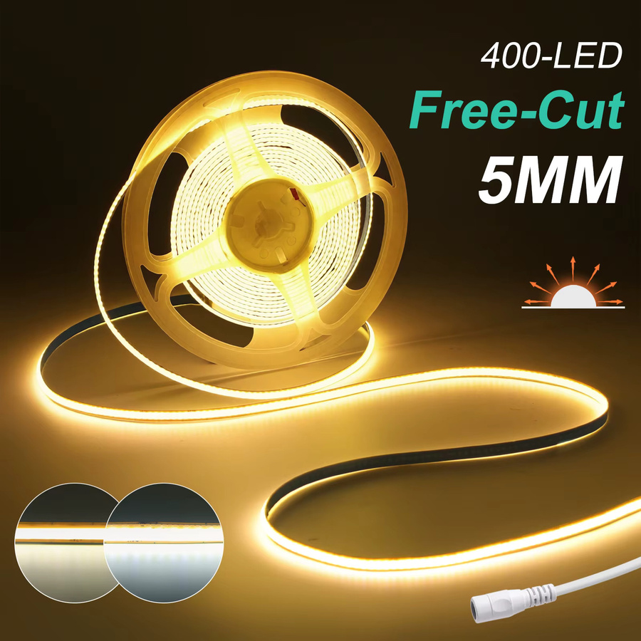 HAGAHA COB LED-Lichtstreifen flexibel mit 400 LEDs/m, weiß, frei zuschneidbar - Bild 2