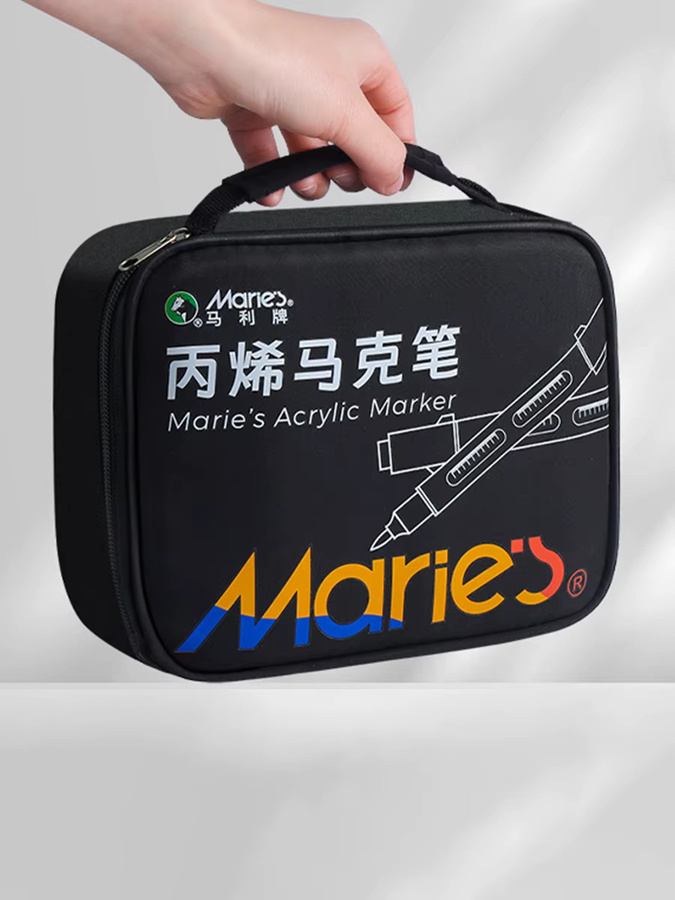 Maries Etui für Stifte, Bleistifte und Marker mit 24 Fächern und Reißverschluss, Schwarz - Bild 6