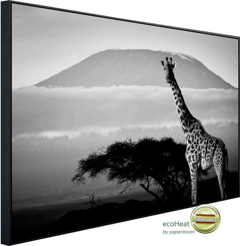 papermoon EcoHeat Infrarotheizung Giraffe mit Landschaft in Bunt mit Matt-Effekt, App-Steuerung und Überhitzungsschutz, B/H/T: 60 x 60 x 6 cm - Bild 1