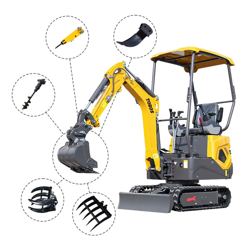 Huayee Mini-Bagger Raupenbagger in Gelb mit 1 bis 2 Tonnen Tragkraft - Bild 3