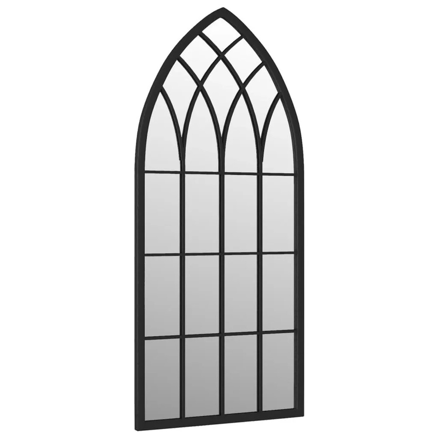 vidaXL Gartenspiegel in Schwarz aus Metall und Glas, B/H: 100 x 45 cm - Bild 2
