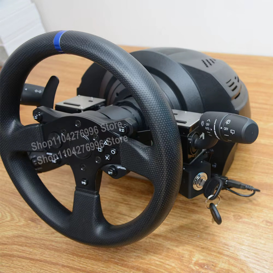 ZCGM T300 Racing Simulator Lenkrad Zubehör für Euro und Amerikanische Lkw mit Blinker, Wischer, Cruise Control und Zündung in Schwarz - Bild 3