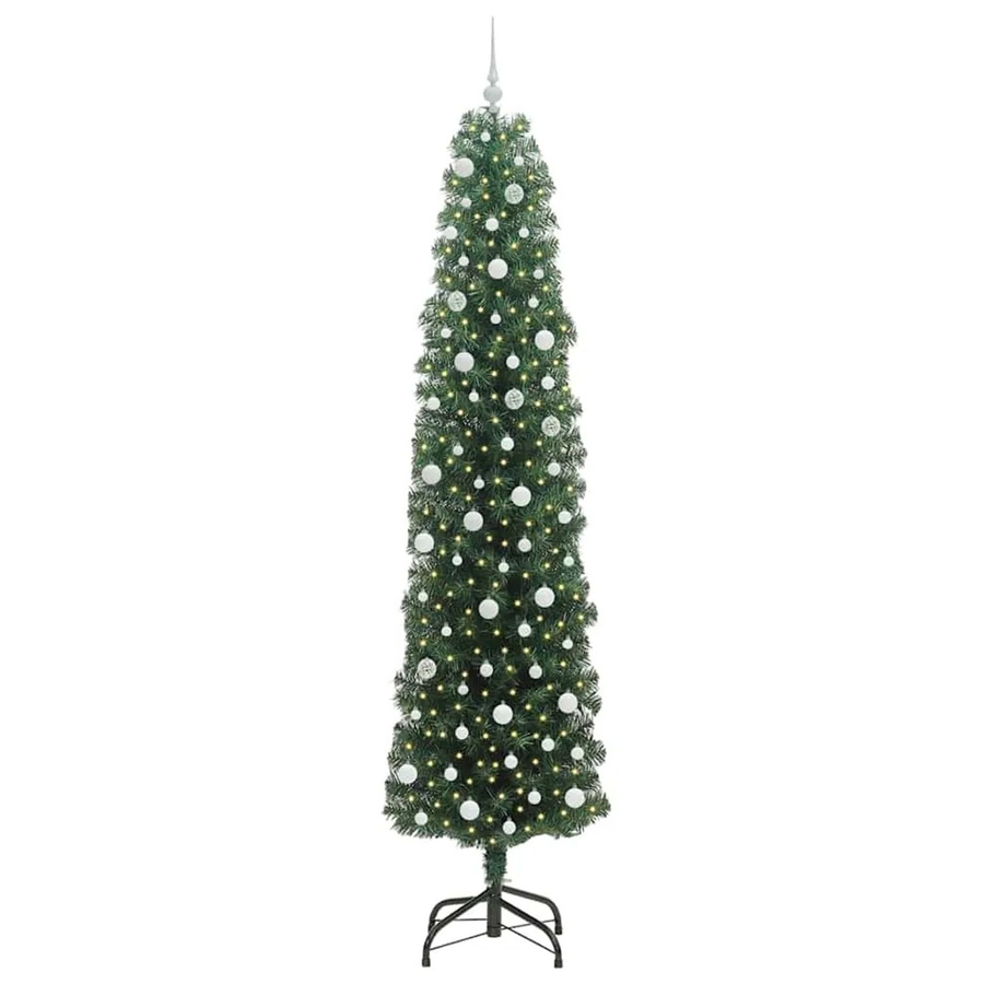 vidaXL Künstlicher Weihnachtsbaum in Grün mit 300 warmweißen LEDs und Ständer, Höhe: 240 cm - Bild 2
