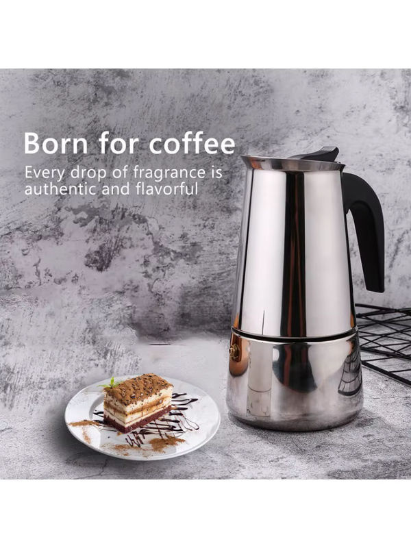 Elektrische RSCHEF Mokka Kaffeemaschine aus Edelstahl in Silber - Bild 7
