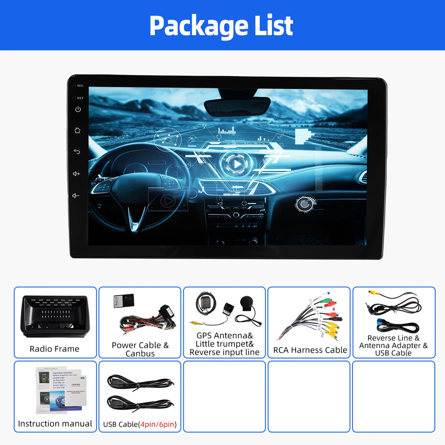 ESSGOO Android Autoradio mit 9 Zoll IPS Touchscreen für Opel/Vauxhall Zafira Tourer C 2011-2016, GPS, Android Auto, Apple CarPlay, WiFi, Bluetooth, USB und Spiegellink in Schwarz - Bild 4
