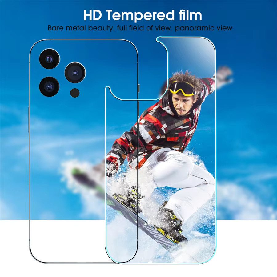 Fudusaidman 4in1 Panzerglas Set für iPhone 16 15 14 13 12 11 Pro Max Plus Mini, Transparent, Bestehend aus 2 Rückglas-Schutzfolien und 2 Linsenglas-Schutzfolien - Bild 5
