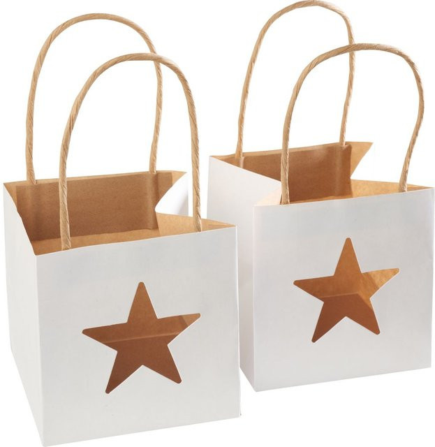 VBS Papiertüte Stern in Weiß aus Kraftpapier für Weihnachten B: 12,0 cm, T: 12,0 cm, H: 12,0 cm - Bild 1