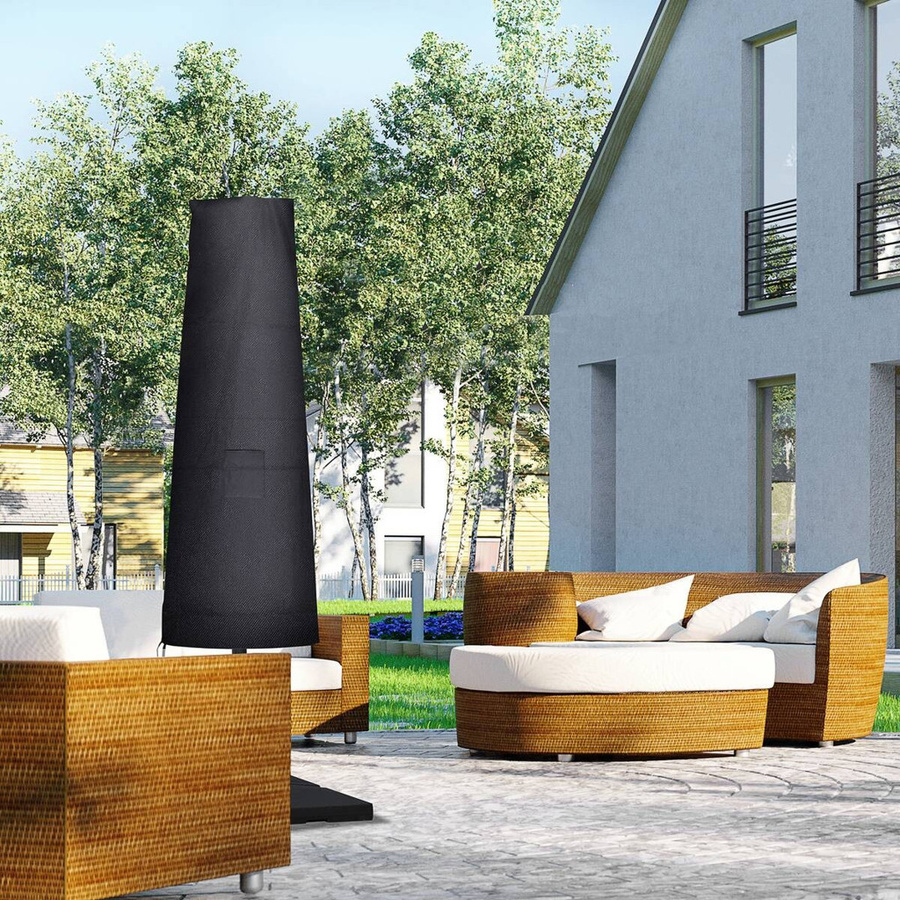 Outsunny Schutzhülle für Sonnenschirm in Schwarz aus PVC-beschichtetem Fiberglas, B/H/T: 80 x 0,1 x 200 cm - Bild 2