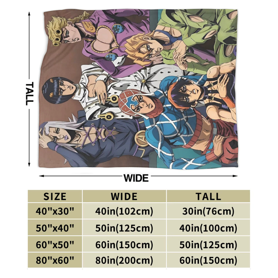 JoJo Bizarre Adventure Flanell Steppdecke Multicolour ultraweich und atmungsaktiv - Bild 3