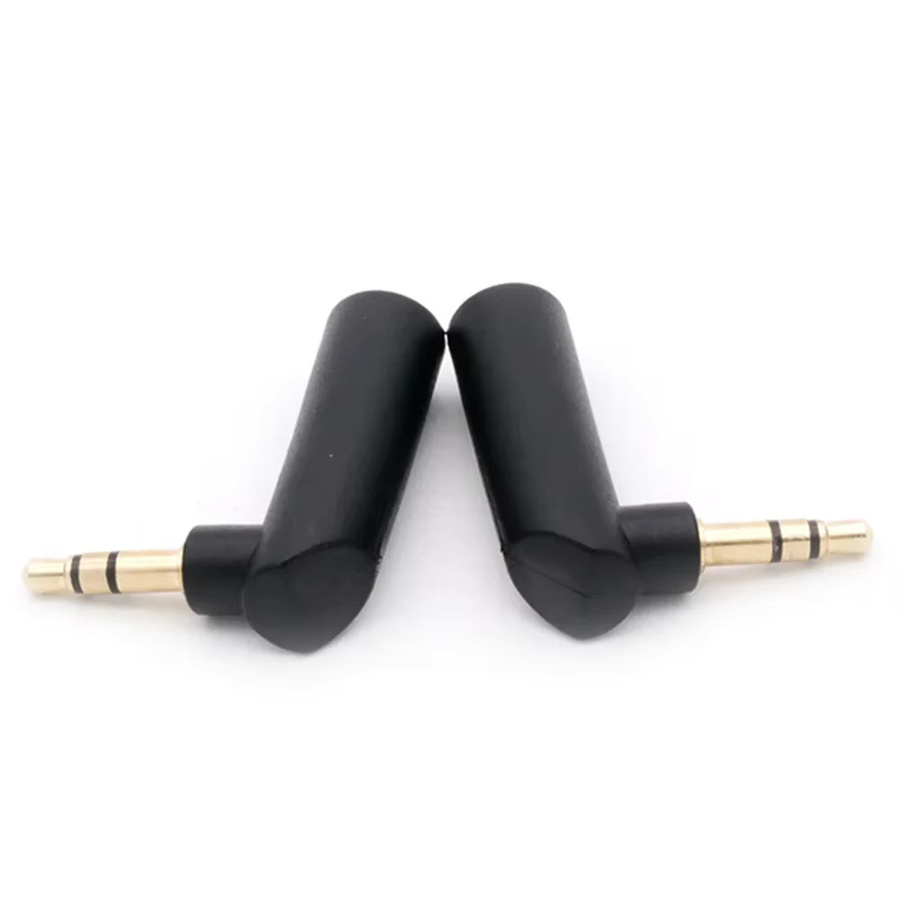 BSN Audio-Stereo-Adapter L-förmig, vergoldeter 3,5-mm-Klinkenstecker auf 3,5-mm-4/3-Pol-Stecker, schwarz - Bild 2