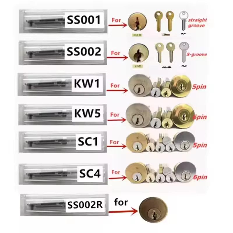Lishi 2-in-1 Professionelles Schlosserwerkzeug in Silber für SC4 SC1 SS001 Pro SS002 Pro SS002R R52 KW1 KW5 Haustüren und Zivilschlüssel - Bild 1