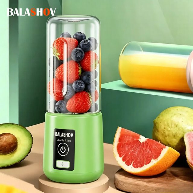BALASHOV Tragbarer Elektrischer Mixer in Grün, Multifunktionaler Mini-Fruchtsaftmixer mit 450 ml Volumen, USB-aufladbar - Bild 1