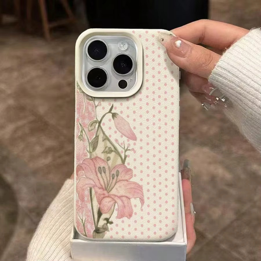 Handyhülle mit Lilien-Blumenmuster und Polka-Dots für Xiaomi Poco F7 Pro 5G, Poco F6, F5, X5, X6, X7, Xiaomi 15T, 14T, 13T, 15, 14 - Bild 3