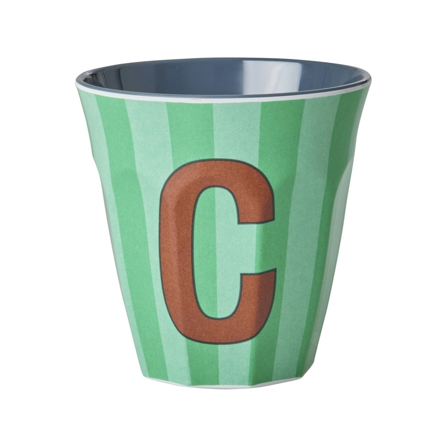 Rice Melamin Becher Buchstabe C mit Streifen in Blau, 250 ml - Bild 1