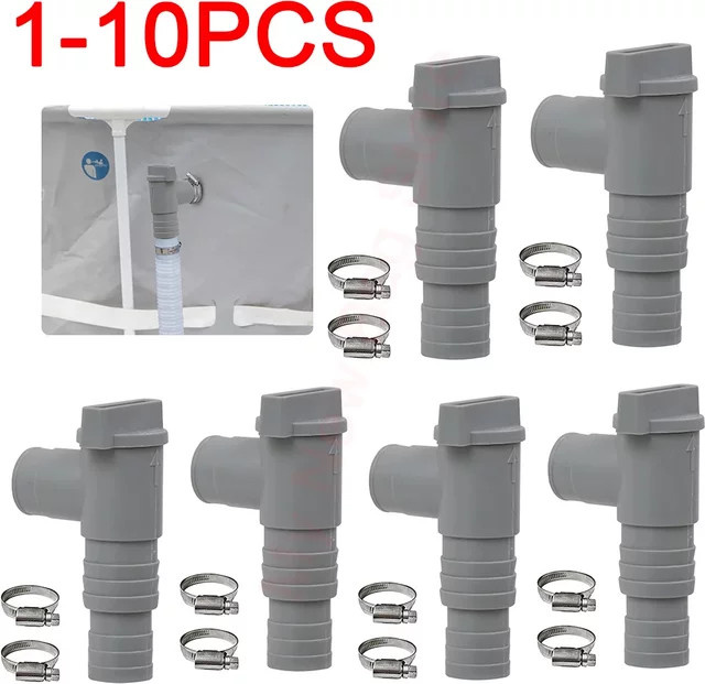 Shunmaii PVC Pool Filterpumpen Adapter für 32 mm Rohrschläuche, Einlassdüse und Ventil in Grau - Bild 1