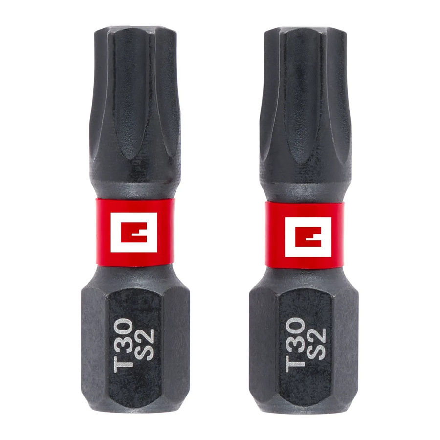 Einhell Impact Bit-Set 2-teilig T30 in Rot/Schwarz aus Stahl, Länge: 25 mm - Bild 2