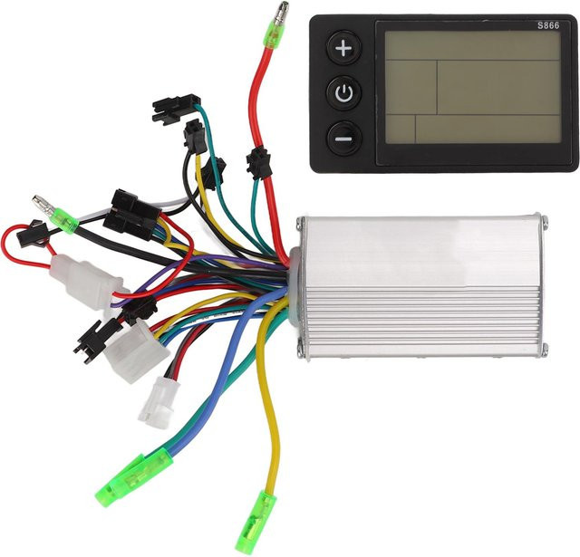 Igeteck Elektroroller Kit mit 350W bürstenlosem DC-Motor und 866 LCD-Anzeige in Schwarz - Bild 1