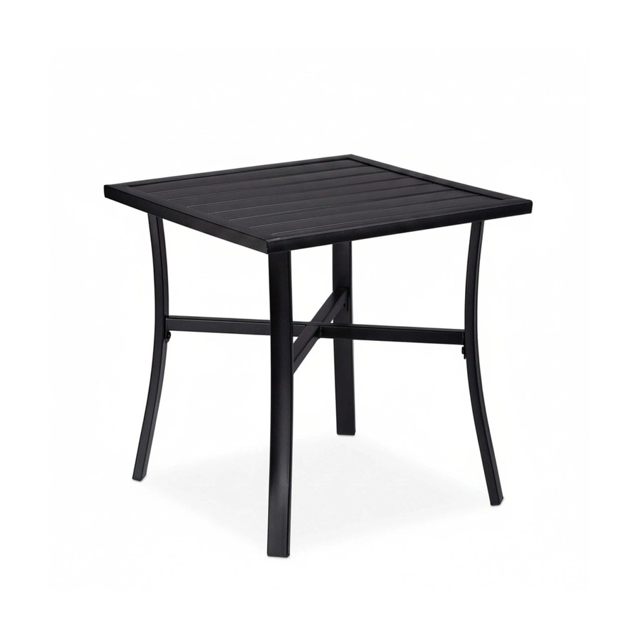Relaxdays Gartentisch aus Stahl in Schwarz, quadratisch, B/T/H: 46 x 46 x 46 cm - Bild 2