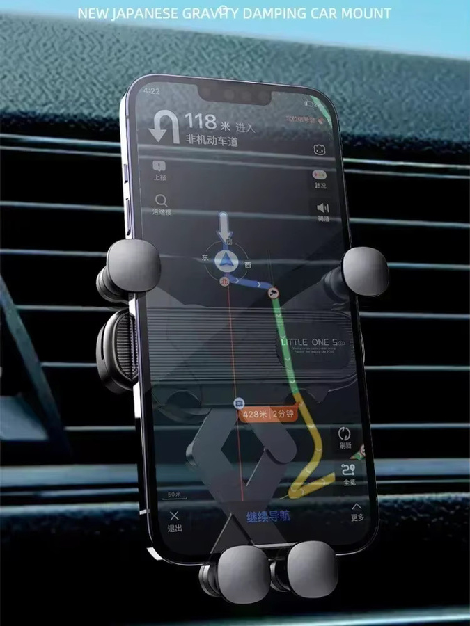 Schwerkraft-Autotelefonhalter für den Lüftungsschlitz in Schwarz, verstellbarer Handy-Ständer für die Freisprecheinrichtung - Bild 6
