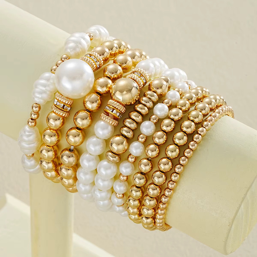 Armband-Set Perle, Gold, Damen, Vintage - Bild 2