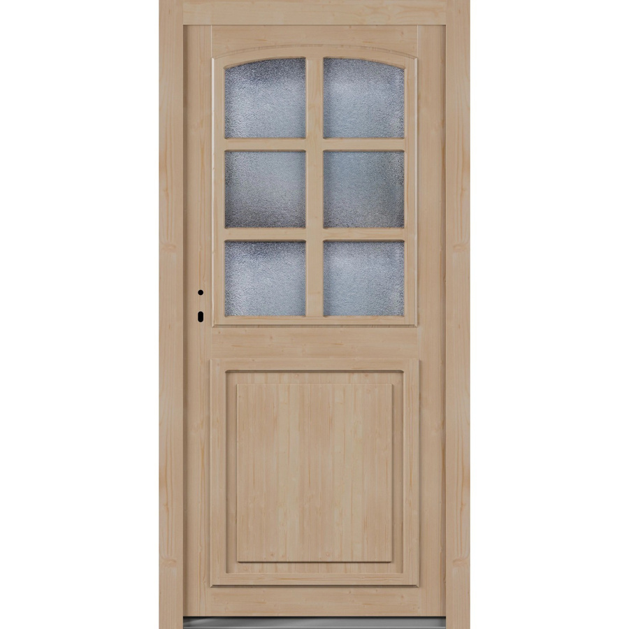 Roro Nebeneingangstür OHE 1006 Fichte mit Glaseinsatz, Farbe Braun/Beige, B: 98 cm, H: 198 cm, DIN Links - Bild 2