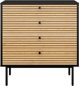 SalesFever Kommode im skandinavischen Design aus MDF, Holz und Metall in Schwarz und Eiche - Bild 2