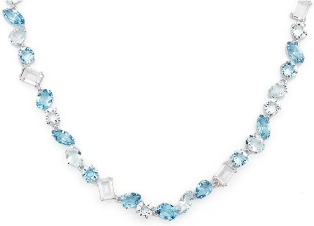 Swarovski Halskette, Kristall, Blau, Silber, Damen - Bild 1