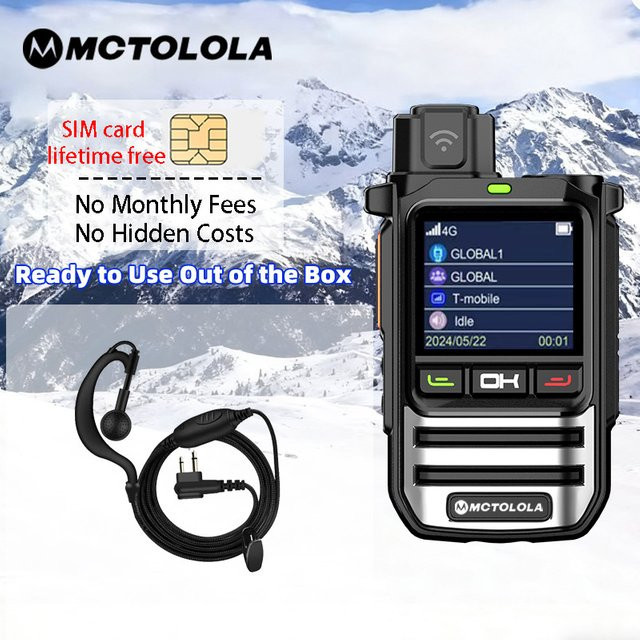 Motorola 4G PoC Funkgerät mit lebenslanger kostenloser SIM-Karte, Black, Langstrecken-Walkie-Talkie für Wandern und Camping - Bild 1