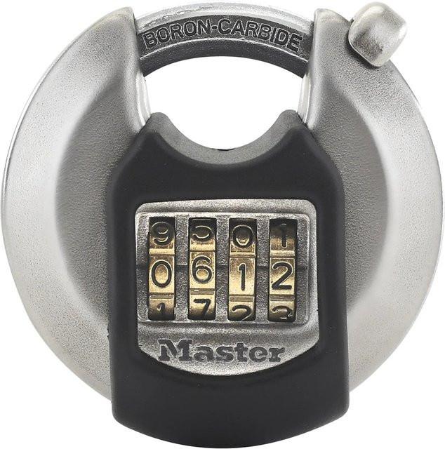 Master Lock Excell Disc Kombinations-Vorhängeschloss aus Stahl in Silber/Grau, Breite: 7,0 cm - Bild 1