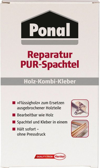 Ponal Reparatur Pur Holzspachtelmasse aus Polyurethan in Beige/Braun, 177 g - Bild 1