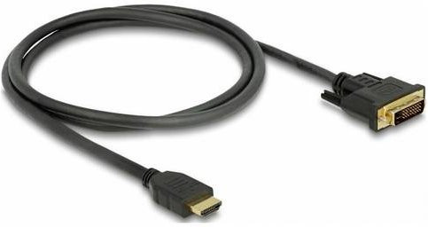 Delock HDMI auf DVI-D Anschlusskabel Schwarz mit vergoldeten Steckern, Länge: 1 m - Bild 1