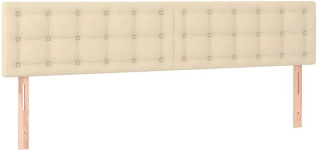 vidaXL LED Kopfteil in Beige mit USB-Ladeport und integrierter Beleuchtung, B: 160 cm, T: 5 cm, H: 78-88 cm - Bild 1