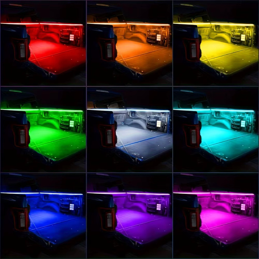 AnautosL RGB LED-Lichtleiste für LKW-Ladeflächen in Schwarz, 152,4 cm, Multicolour-Beleuchtung für Pickups, SUVs, Wohnmobile und Boote - Bild 6