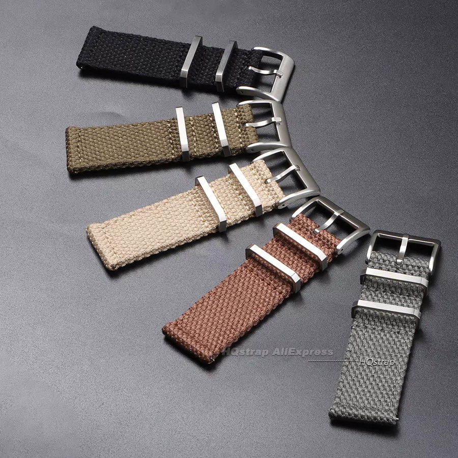 HQstrap Uhrenarmband, Nylon-Canvas-Baumwolle, Schwarz, Unisex - Bild 2