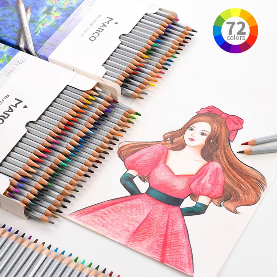 Pro Buntstiftset mit weicher Mine und lebendigen Farben in Multicolour für Erwachsene, 72 Stück - Bild 2