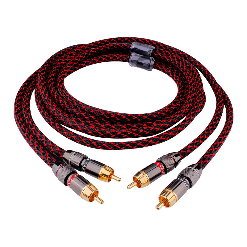 TODN RCA-Audiokabel 2 RCA zu 2 RCA HIFI Stereo Verbindungskabel aus 4N OFC in Rot - Bild 1