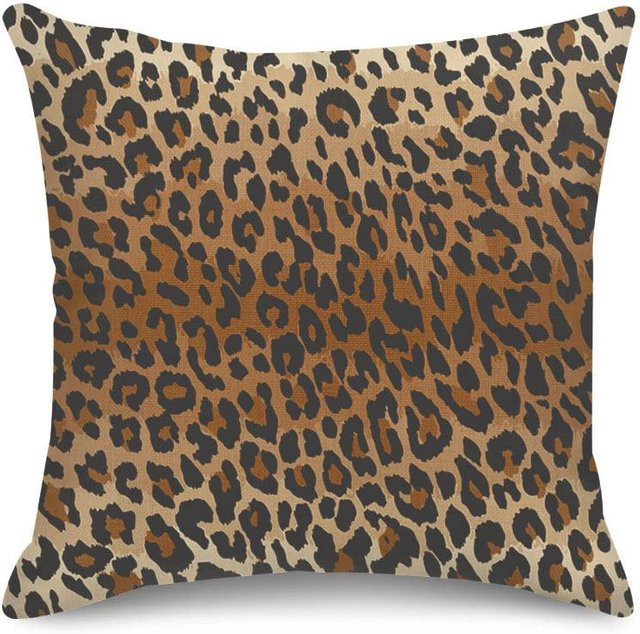 JMG Clothing Kissenbezug mit Leopardenmuster in Braun, B/B: 60 x 60 cm - Bild 1