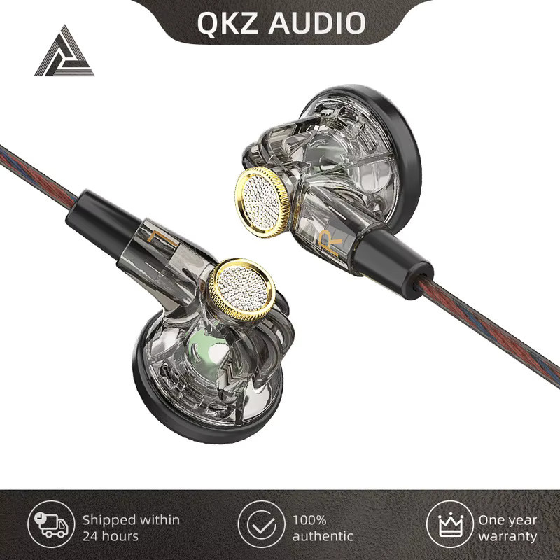 QKZ MDR Kabelgebundene Kopfhörer in Lila mit 16 mm dynamischem Treiber, In-Line-Steuerung und Mikrofon für HiFi-Stereo-Musik und Sport - Bild 4