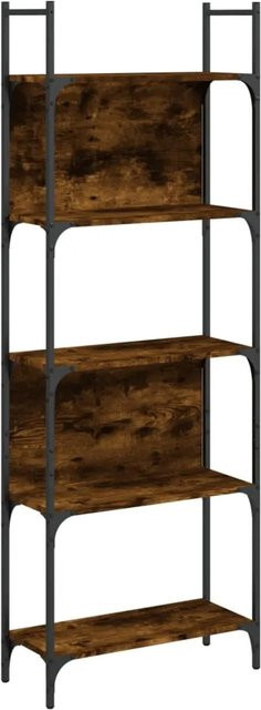 vidaXL Bücherregal mit 5 Böden in Räuchereiche und Industrial Design, B/T/H: 60,5 x 24 x 166,5 cm - Bild 1
