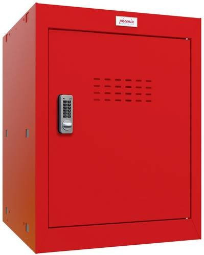Phoenix CL0544RRE CL-Serie Würfelspind aus Stahl mit Elektronikschloss in Anthrazit, Grau, Blau oder Rot, Wandmontage - Bild 1