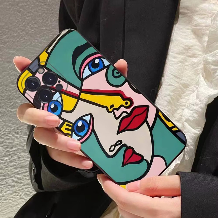 Handyhülle aus weichem Silikon mit Picasso abstrakter Kunst Malerei in Multicolour für iPhone Modelle - Bild 2