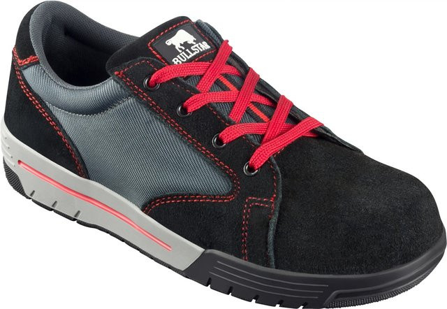 Bullstar Sicherheitsschuh Jumper S1P aus Leder in Schwarz-Rot, Größe 41 - Bild 1